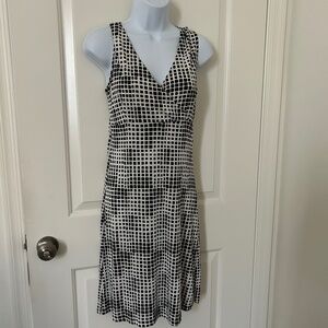 Black & White Dress Stretchable Soft Fabric - Size M